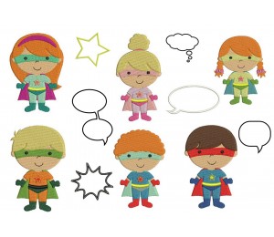 Stickserie - Kleine Superhelden